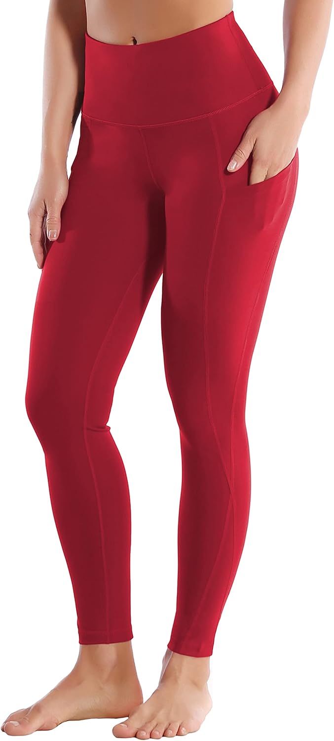 BUBBLELIME 25-28 High Waist Yoga Pants with Pockets - Stretchy Workout Perfection!