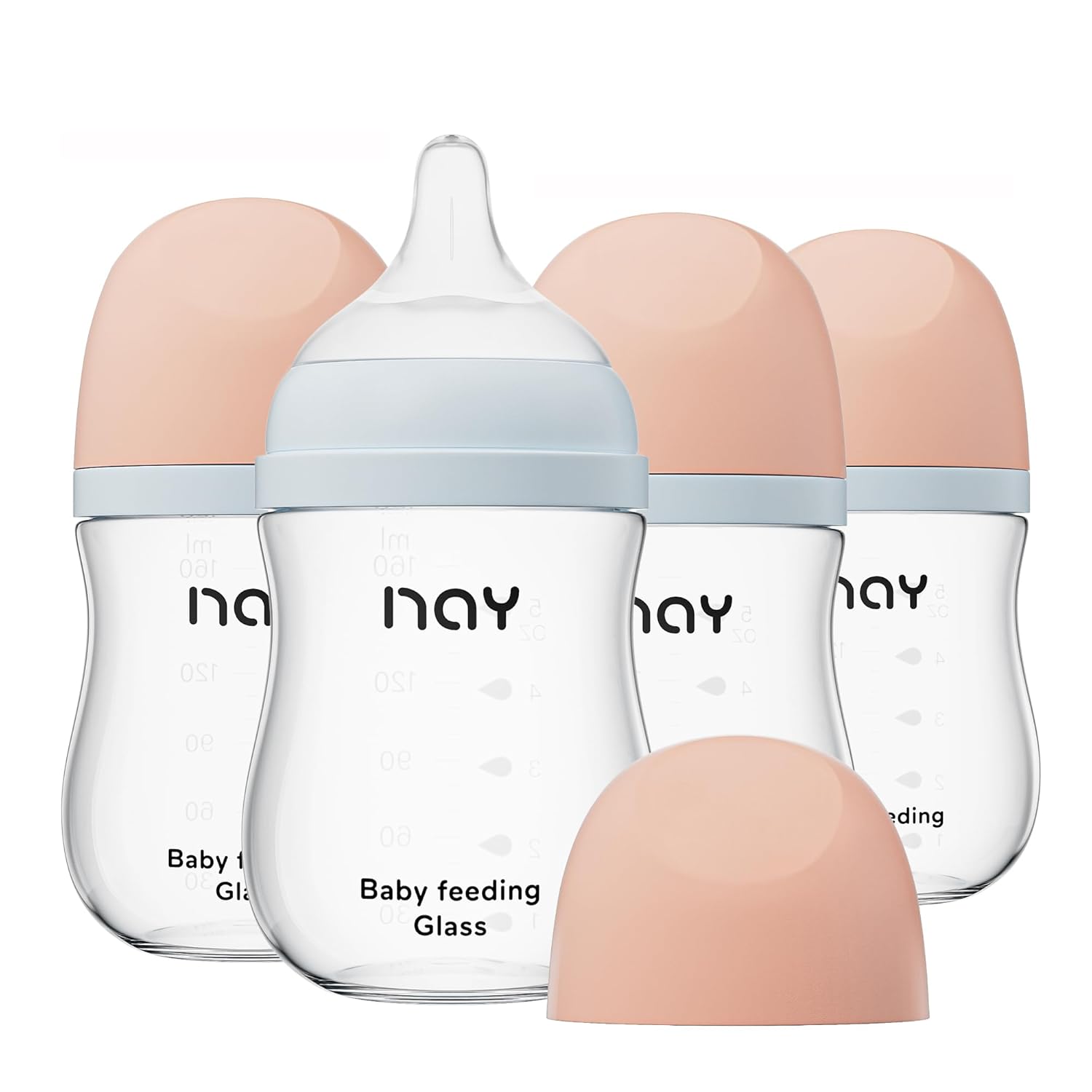 Natural Glass Baby Bottle Wide Neck for Anti-Colic Feeding