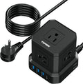 10 ft Power Strip with USB-C - Compact 9-in-1 Surge Cube