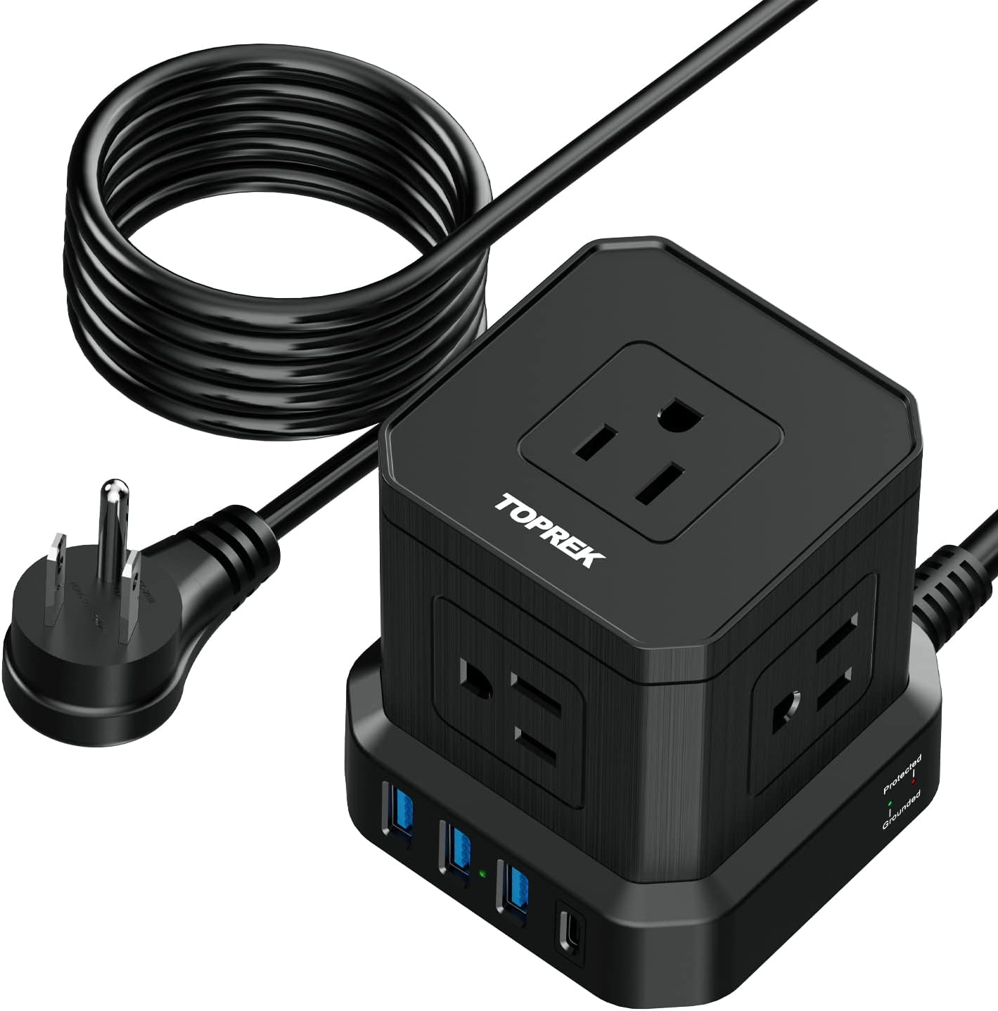 TOPREK Power Strip: Fast USB-C Charging