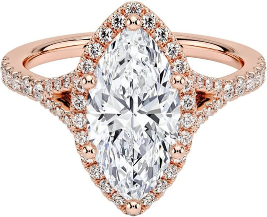 1-3 CT Moissanite Engagement Ring in Solid Gold & Silver