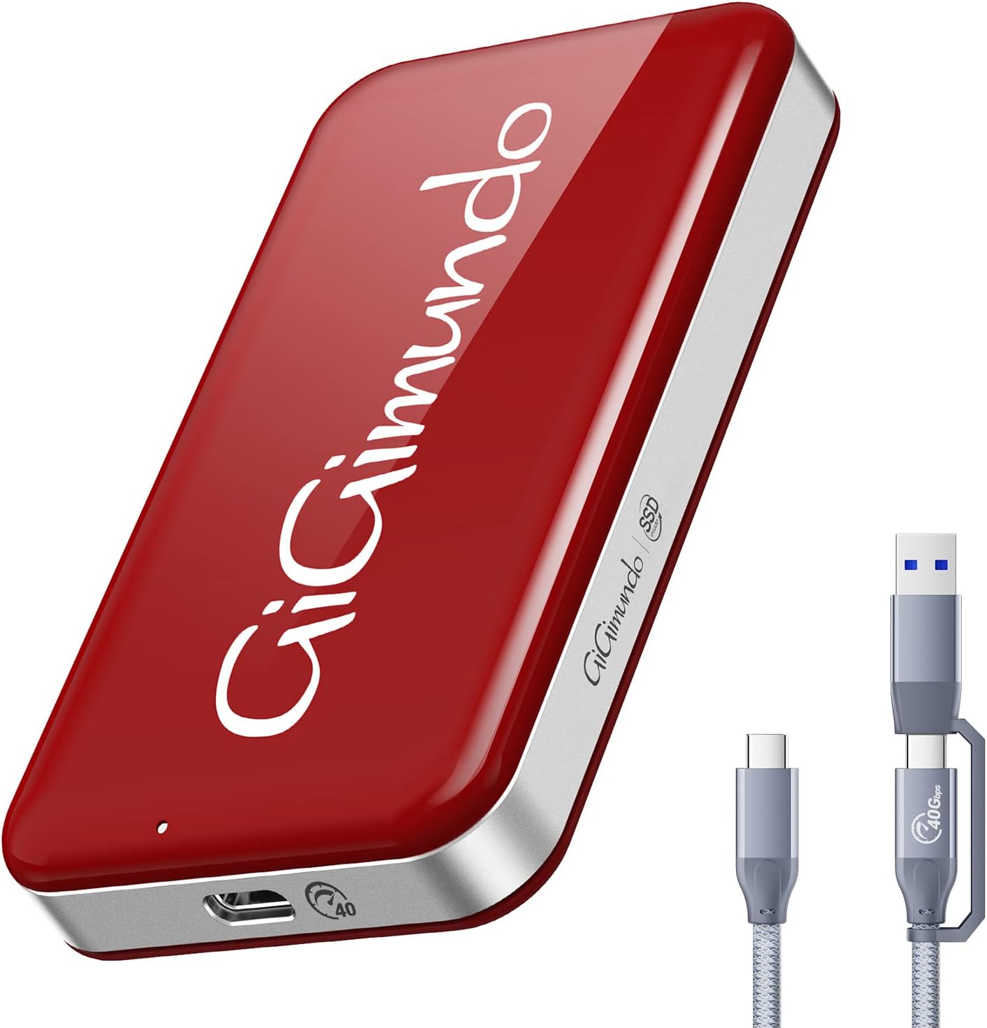 Thunderbolt 3 512GB SSD: 3000+MB/S Speed, GiGimundo Red