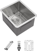 Sarlai 15 Inch Undermount Single Bowl Stainless Steel Sink - Compact