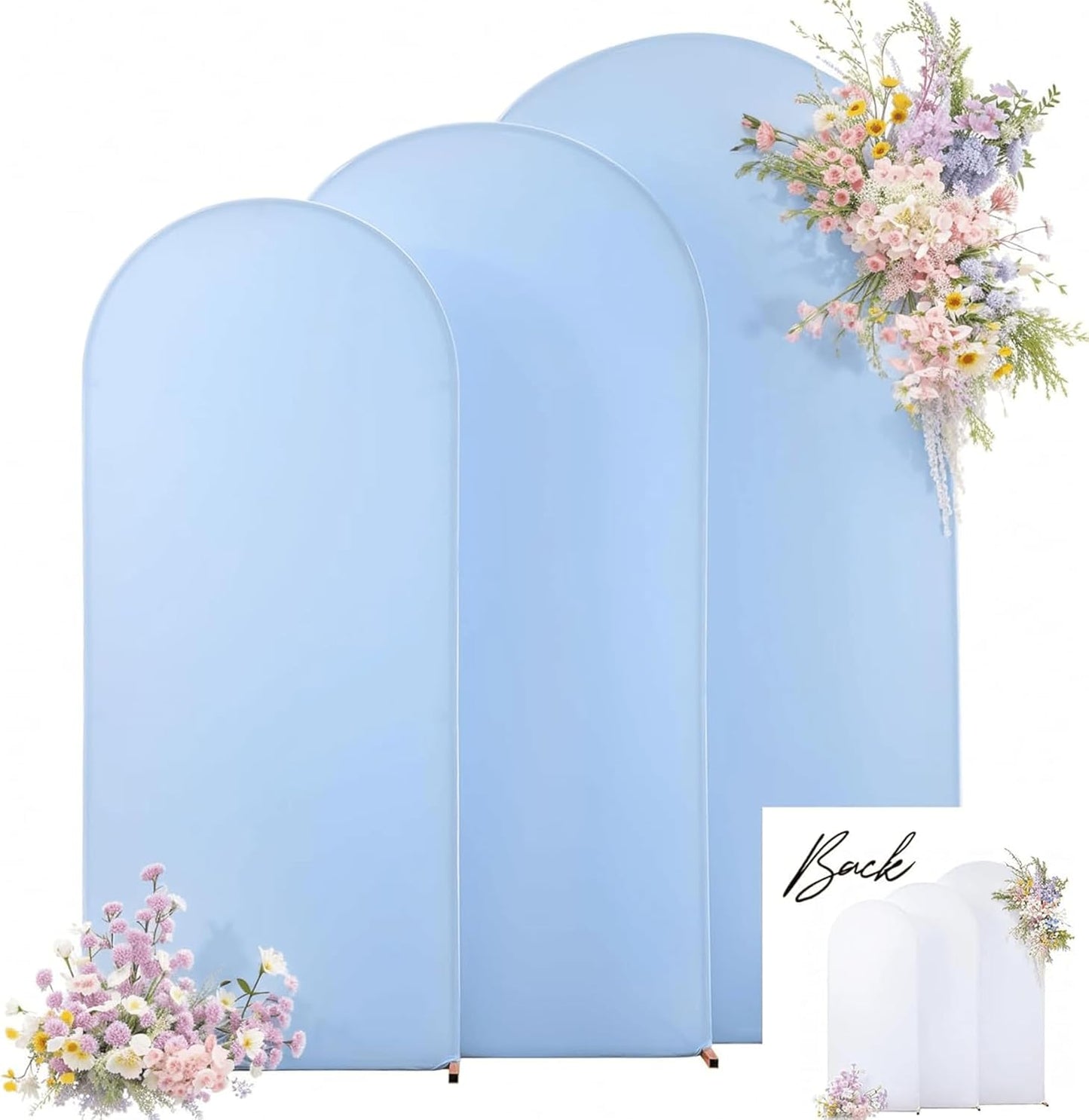 Set of 3 Arch Backdrop Covers for Weddings and Parties