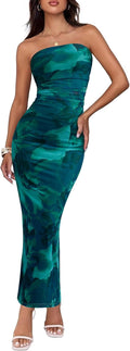 Floral Maxi Strapless Bodycon Dress - Summer 2025 BTFBM