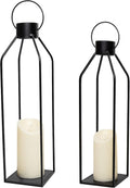 Decorative Lanterns 22ft' 19ft' Set of 2 - Flickering Timer Candles