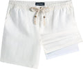Mens Casual Linen Shorts 5/7 Inch Elastic Waist Drawstring