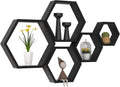 Hexagon Floating Shelves Honeycomb Wall Shelf Driftwood Finish