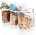 3 Pieces Cereal Containers Storage 1.5L - Compact Clear Dispensers
