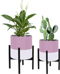 Planter with Stand Set of 2 - Modern Indoor Plant Pots