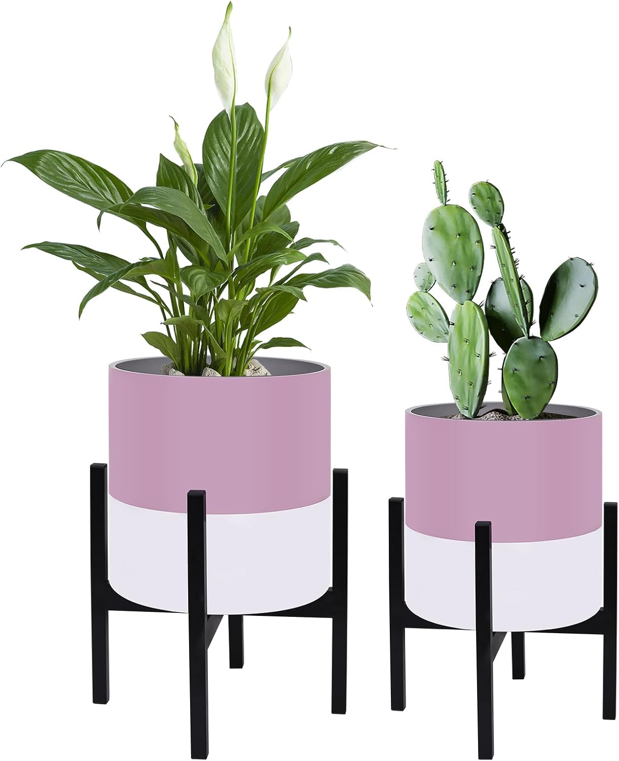 Planter with Stand Set of 2 for Modern Indoor and Outdoor Use