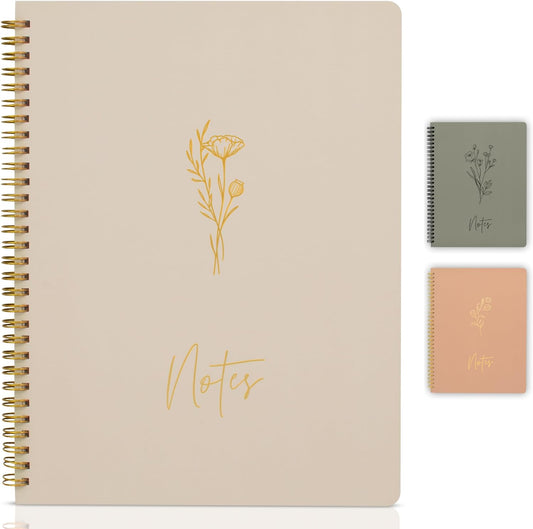 Cute Beige Spiral Notebook - Stay Organized & Productive