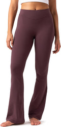 Colorfulkoala No Front Seam Flare Leggings for Women Yoga Pants