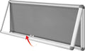 Enclosed Noticeboard Grey Fabric Bulletin Board 38x14in - Lockable