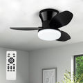 Small Ceiling Fan with Light 26 in Flush Mount - Low Profile, Quiet