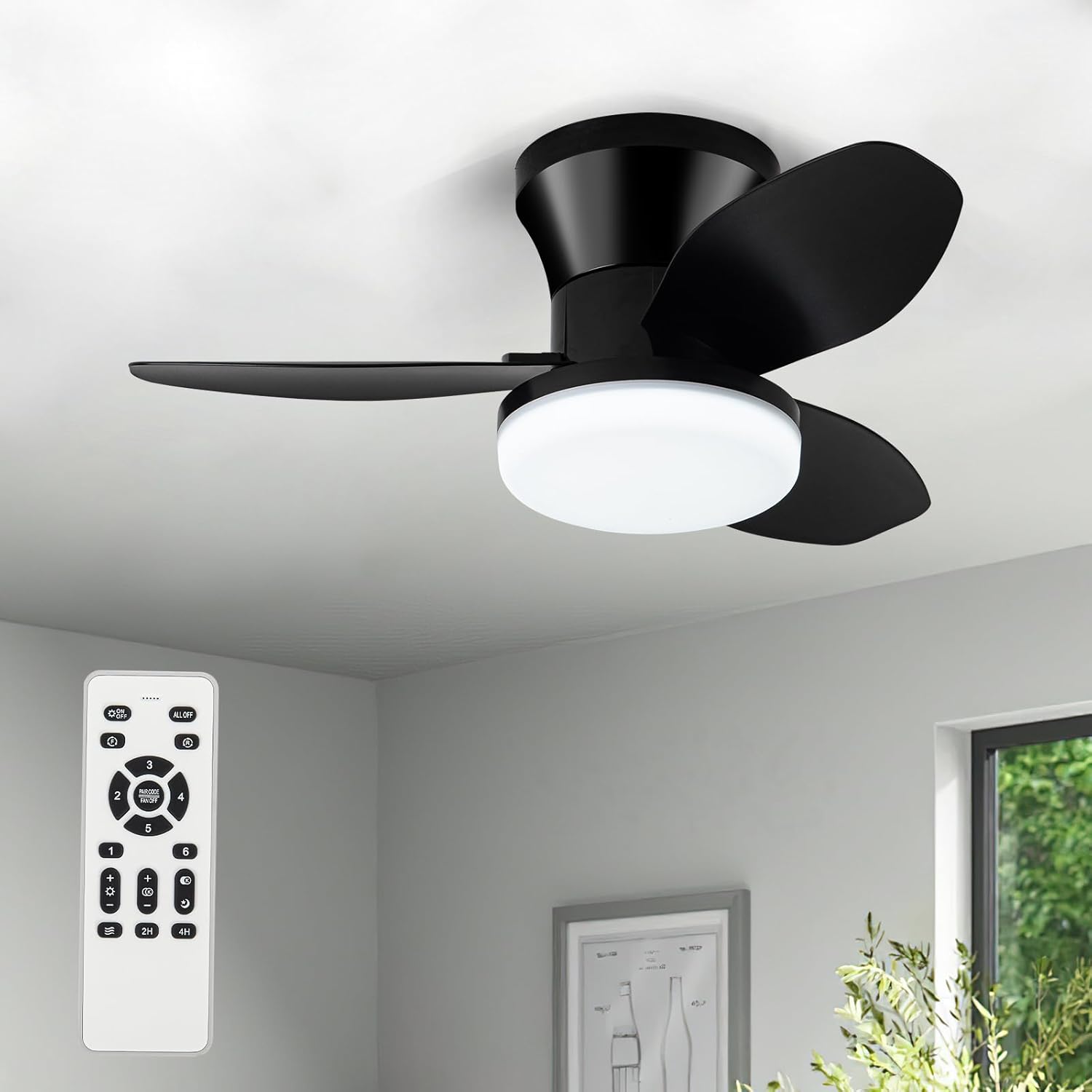 Small Ceiling Fan with Light - 26 Inch Flush Mount Fan Design