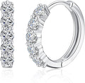 Moissanite Huggie Ear Cuffs for Women - 0.7 Ct Pair, Sterling Silver