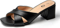 Rekayla Heeled Sandals Women Comfortable Square Toe Mules - Versatile