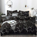 Black Marble Comforter Set Full/Queen - Soft Reversible Quilt 3PC