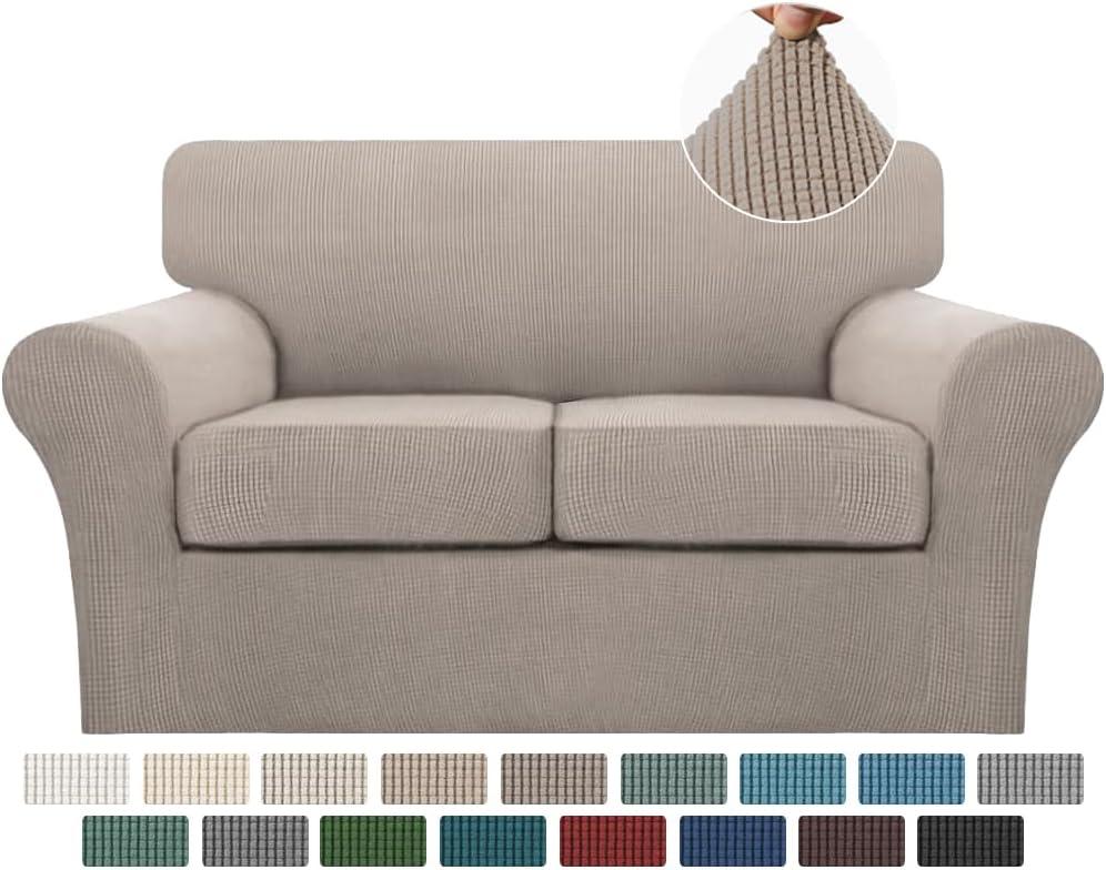 Turquoize 3 Piece Sofa Covers for 2 Cushion Couch Slipcover