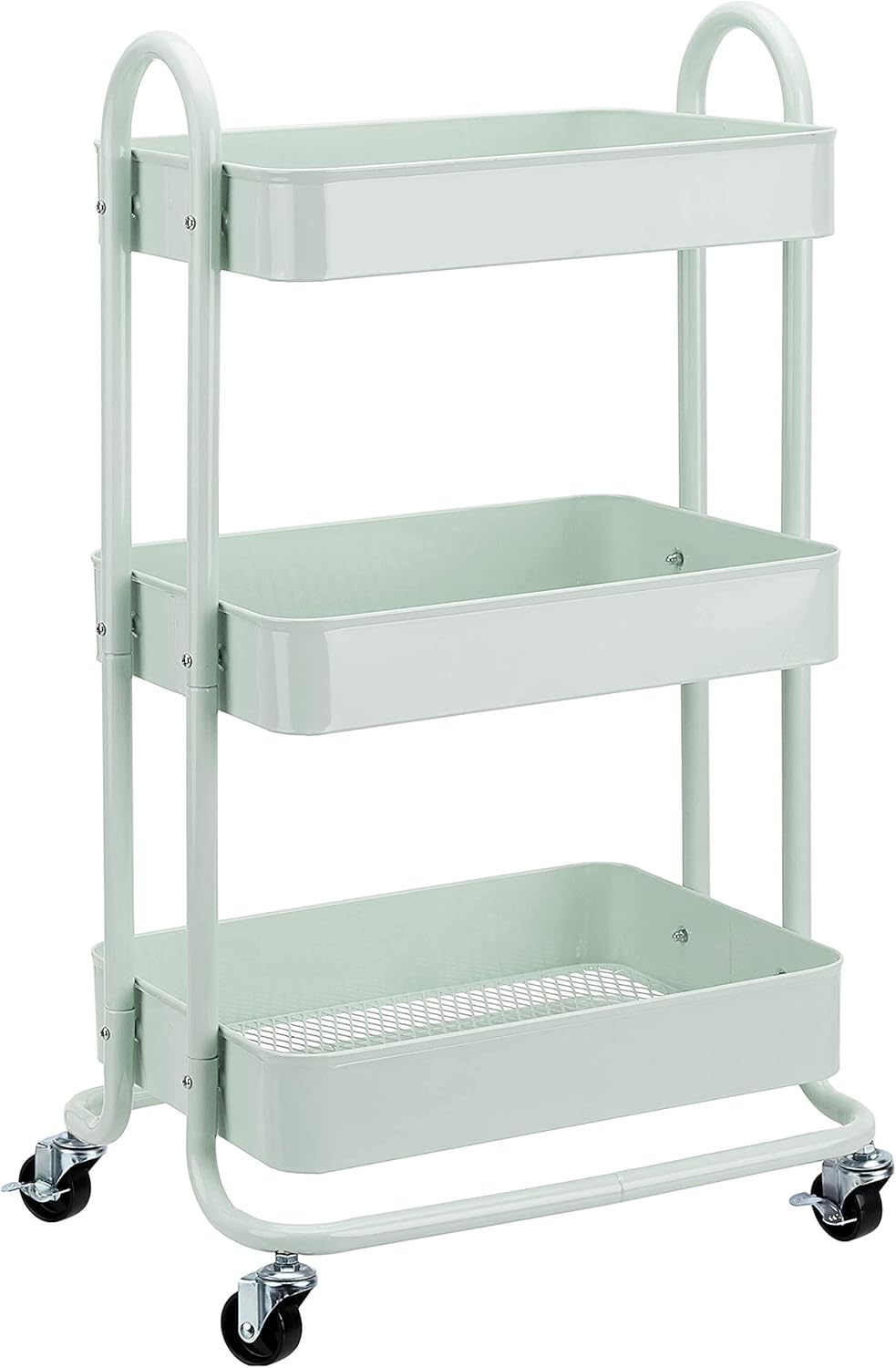 3-Tier Metal Rolling Utility Cart for Kitchen and More