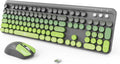 Wireless Keyboard and Mouse Combo Retro Round Keycaps - Compact Style