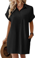 HOTOUCH Womens Summer Shirt Dress Casual Loose Floral Sundress