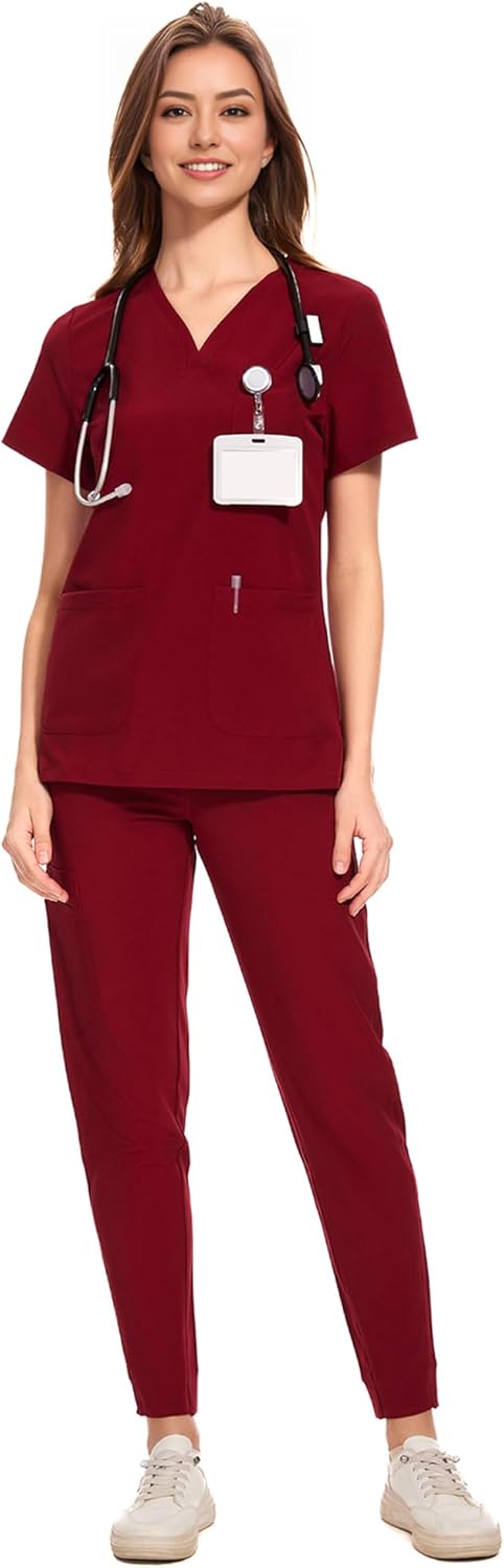COZYFIT Medical Scrubs for Women with 8 Pockets & Comfort
