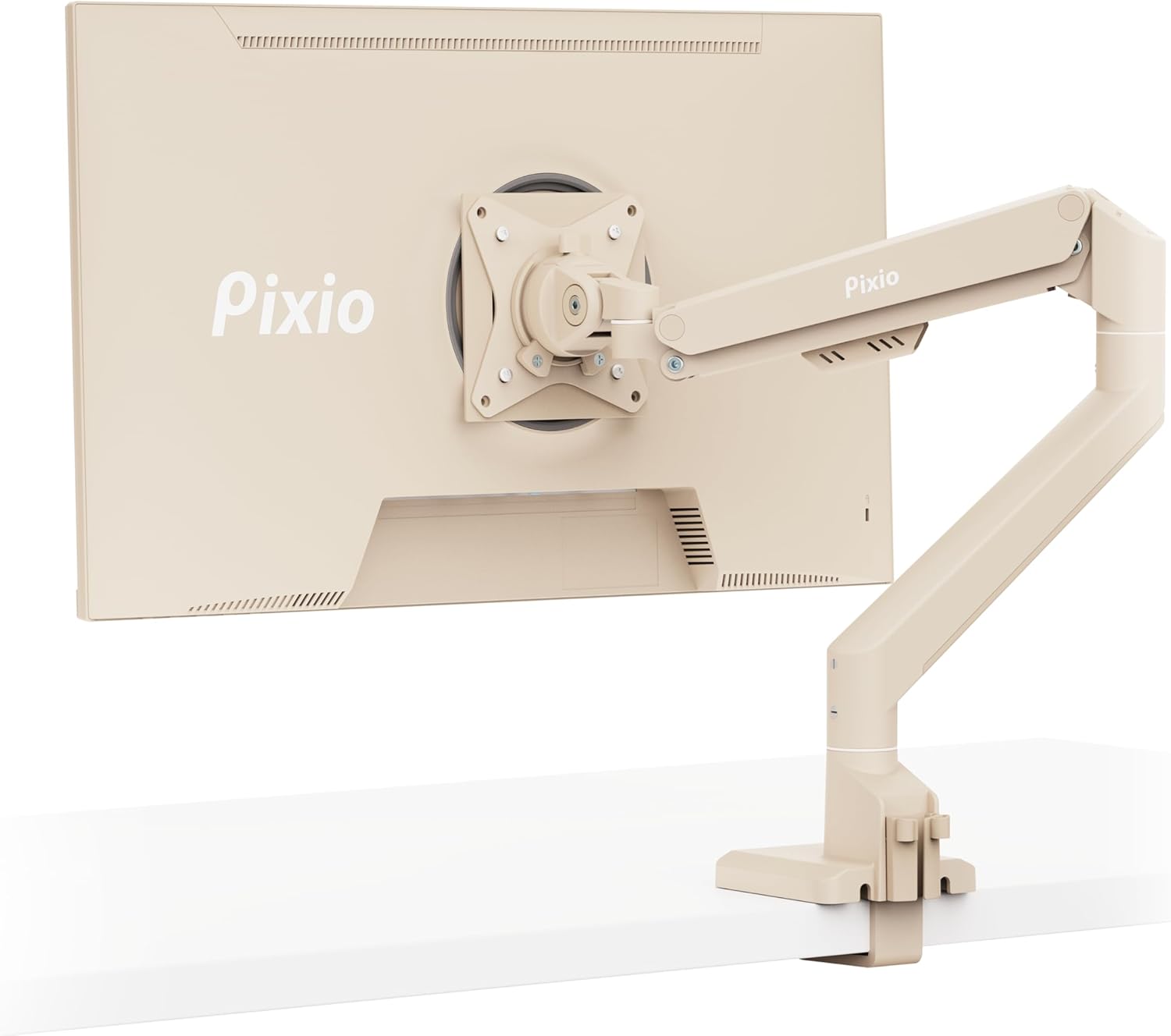 Pixio PS1S Wave Beige Monitor Arm Stand for 32in Monitors