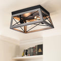 Industrial Flush Mount Ceiling Light - Farmhouse 2-Light Silver Grey