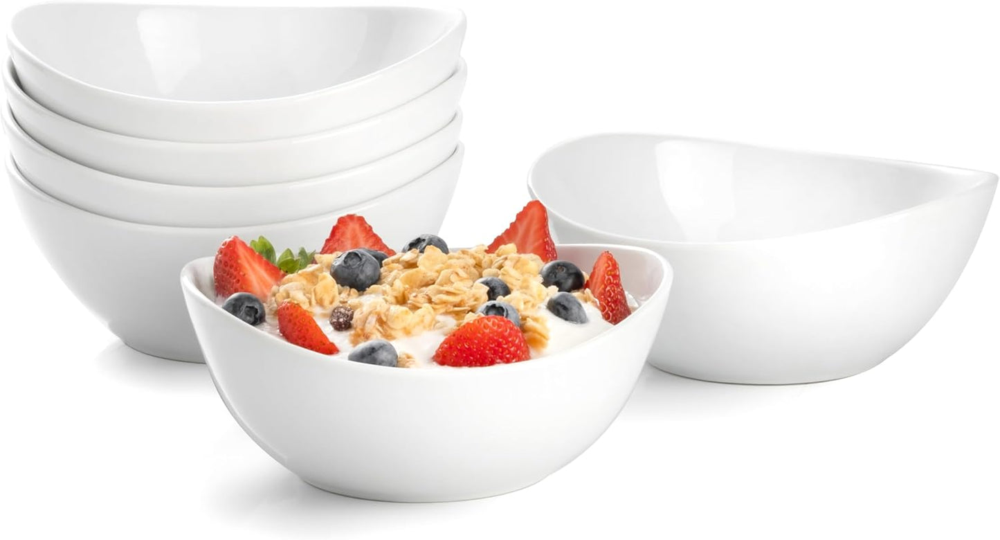 Porcelain Bowls Set of 6, 20 OZ Ceramic Serving Bowls