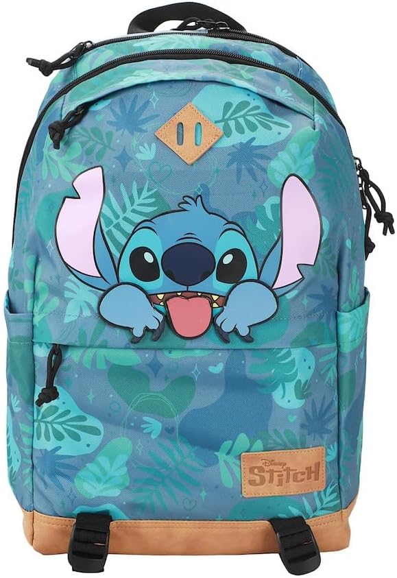 Disney Stitch Tropical Print Hooded Backpack for Fun Adventures