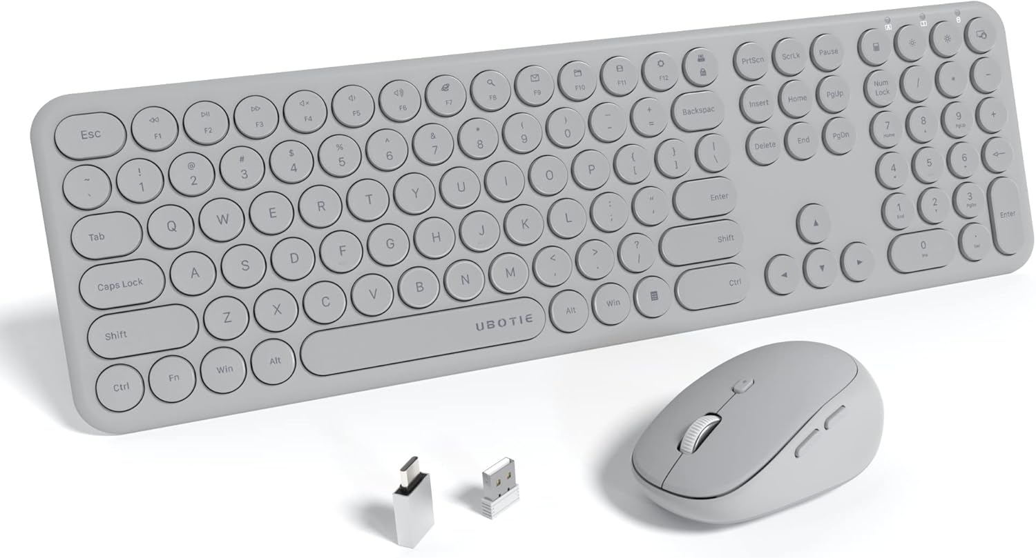Silent Wireless Keyboard & Mouse Set by UBOTIE