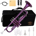 Glory Bb Trumpet for Beginner or Advanced Student - Purple Case