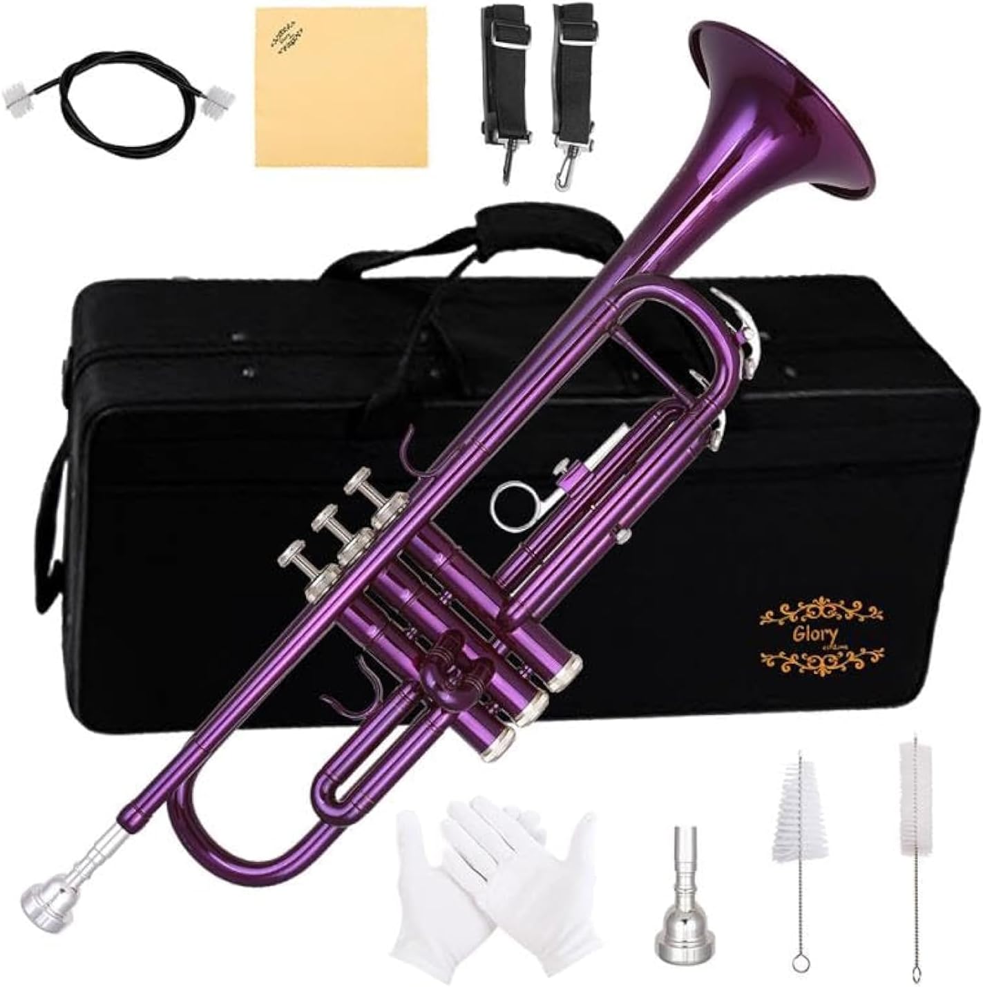 Glory Bb Trumpet for Beginners and Advanced Students in Purple
