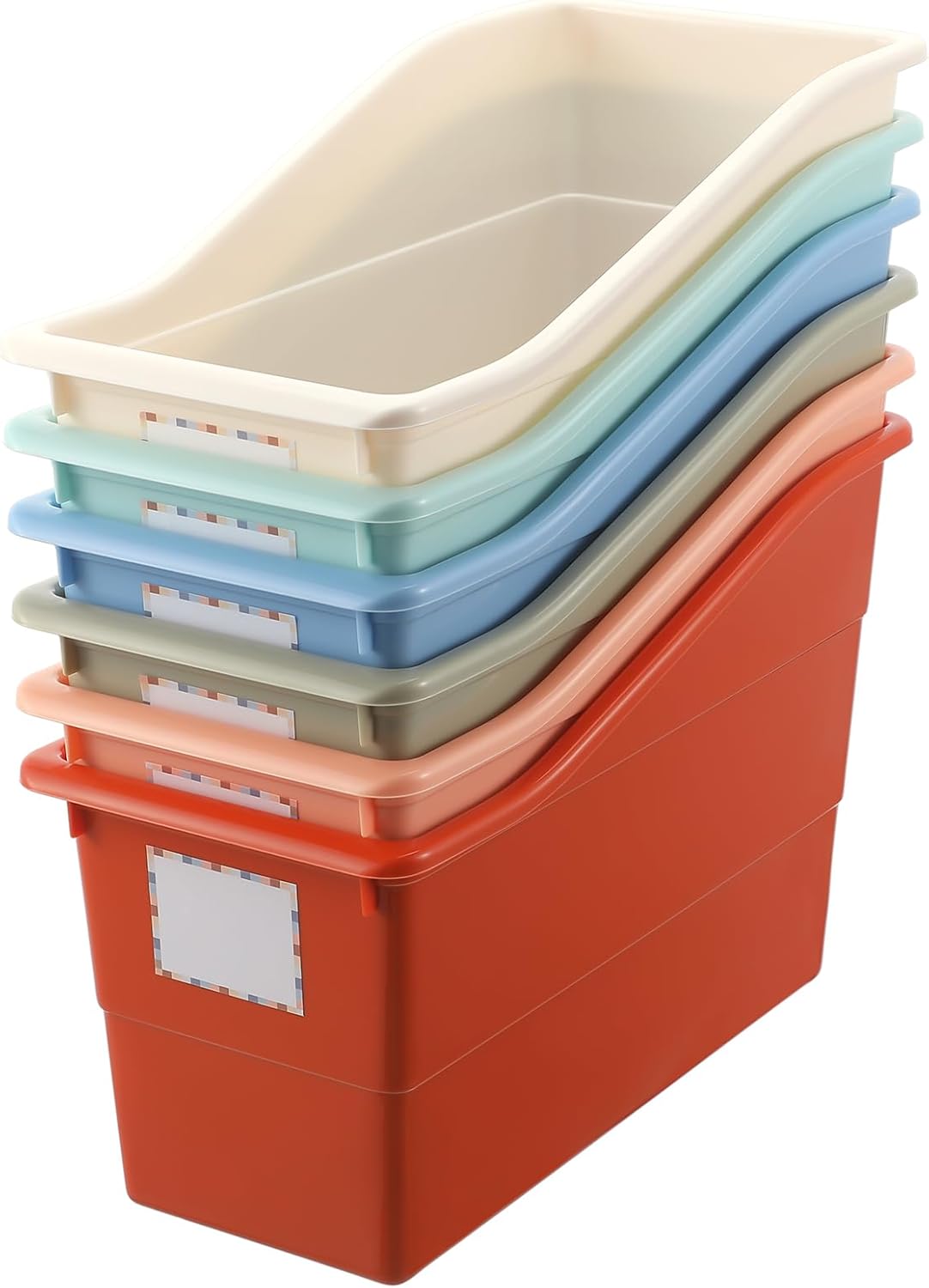 Suzile 6 Pcs Book Storage Bins for Office and Classroom Use