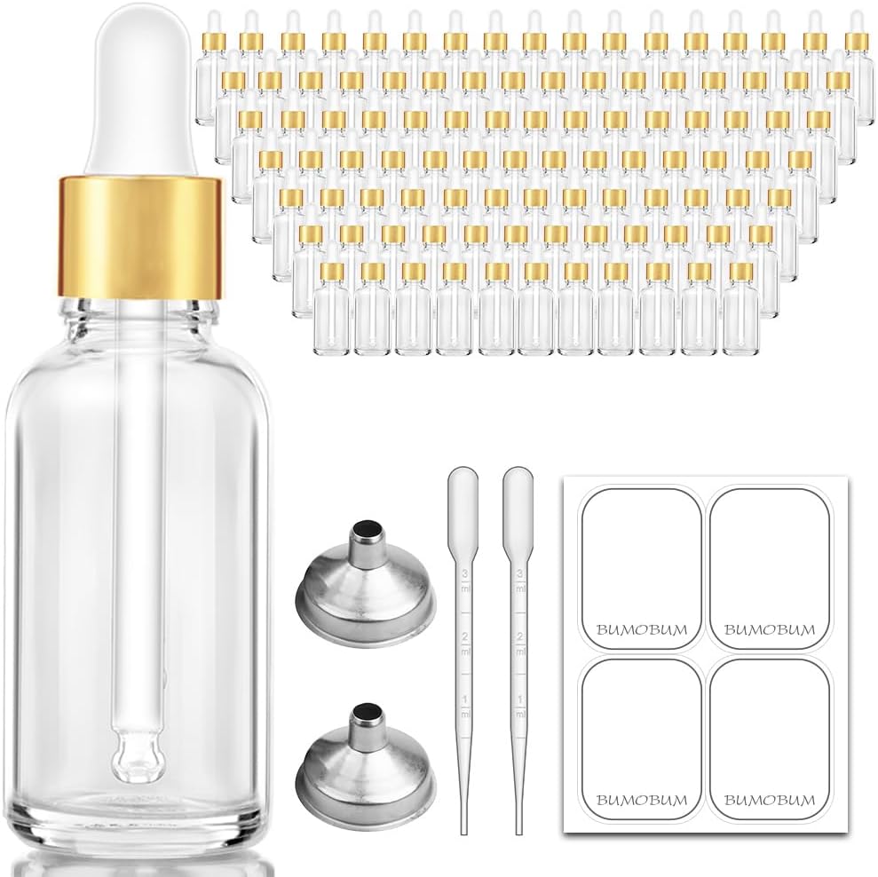 Clear Glass Eye Dropper Bottles for Essential Oils - 99 Pack
