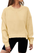 Oversized Cropped Sweatshirt Crewneck - Cozy Fleece Pullover