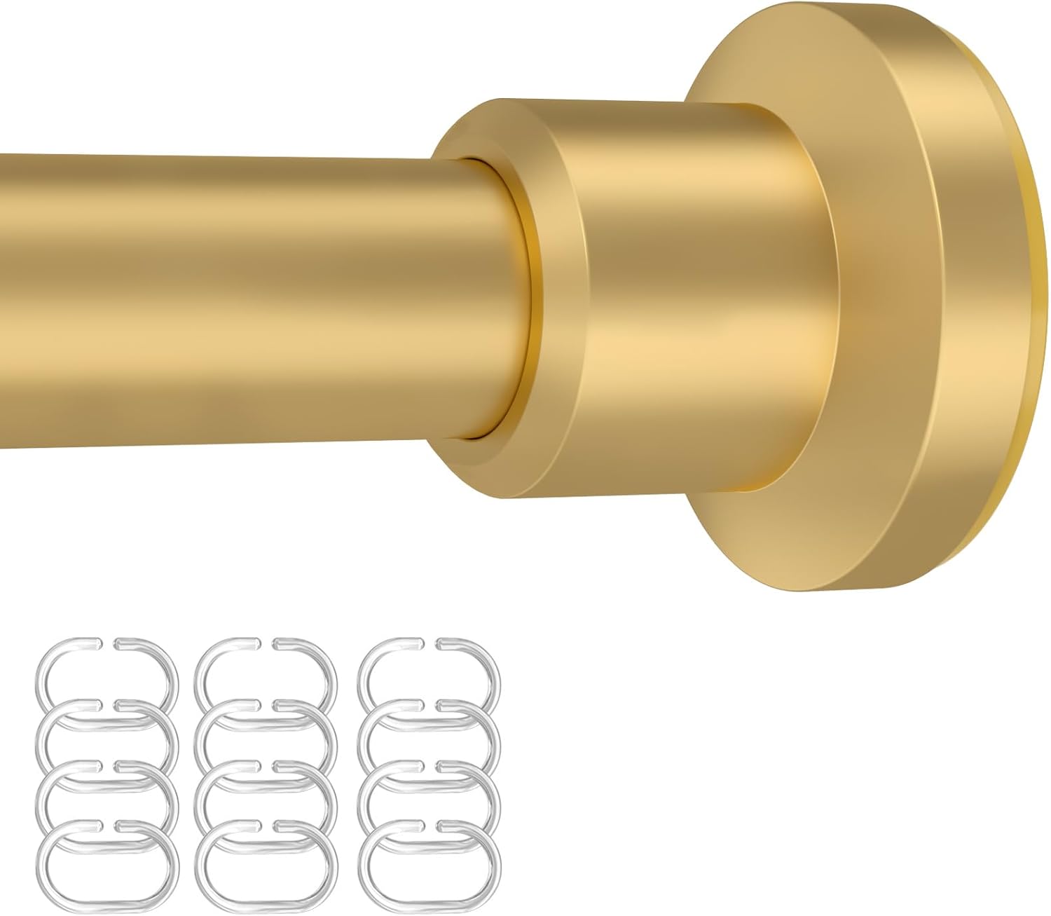 Adjustable Gold Shower Rod Set - No Drill, Rust Resistant, 31-80 Inch