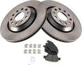TRQ Rear Brake Pad & Rotor Kit Compatible with 2013 VW Golf GTI