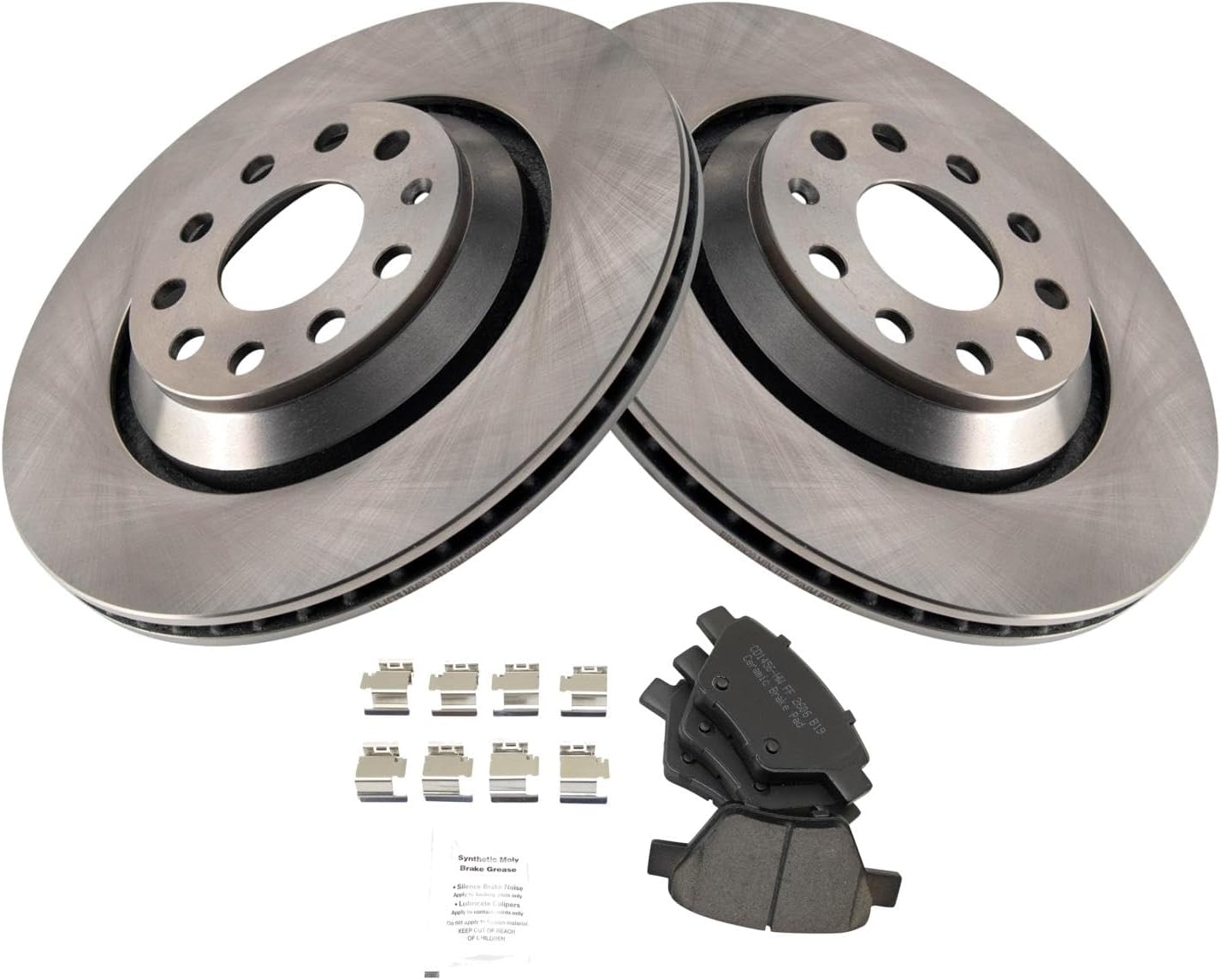 TRQ Rear Brake Pad & Rotor Kit for 2013 Volkswagen Golf GTI