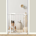 29-34 Inch Baby & Pet Gate - White Metal Pressure-Mounted Walk-Through