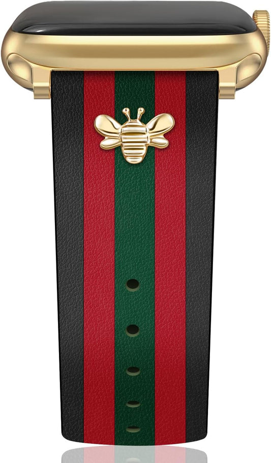 Genuine Leather Apple Watch Bands by MOINSPIRE - Elegant Charm Straps
