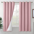 Pink Blackout Curtains 63 in Length 2 Panels Set - Thermal Insulated