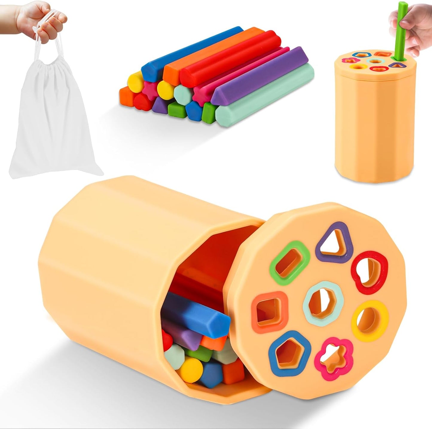 Montessori Shape Sorter Toy - Fine Motor Skills & Travel Fun