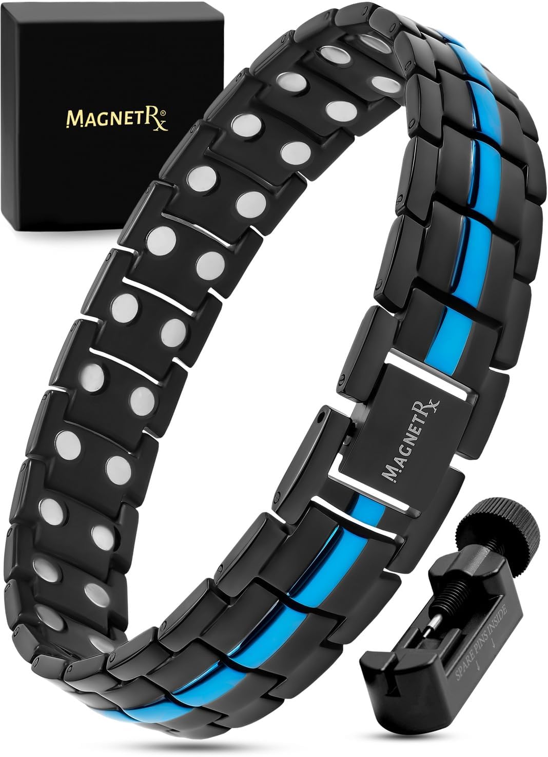 MagnetRX Ultra Strength Magnetic Bracelet for Men - Adjustable Fit