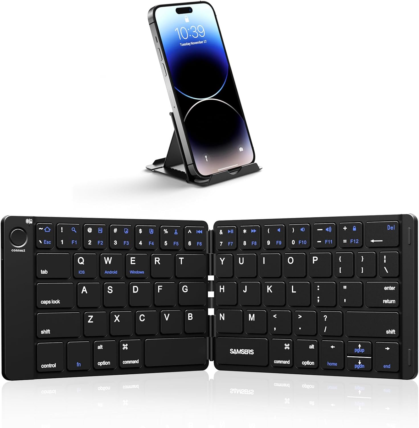 Samsers Foldable Bluetooth Keyboard - Portable & Rechargeable