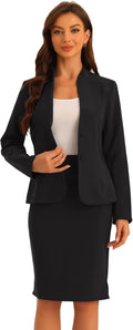 Allegra K Suits 2 Piece Skirt Set for Women's Business Office Outfits