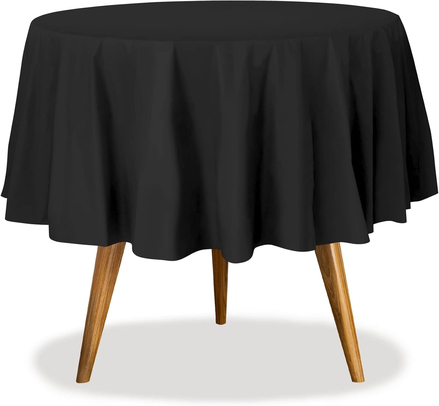 Black Disposable Plastic Tablecloths for Round Tables - 36 Pack