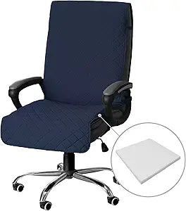 Quilted Microfiber Office Chair Cover with Memory Foam Cushion